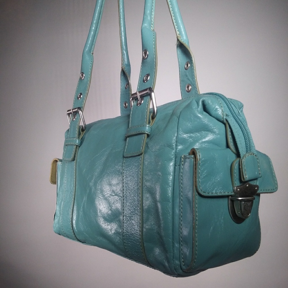 Robin's Egg Blue Leather Handbag